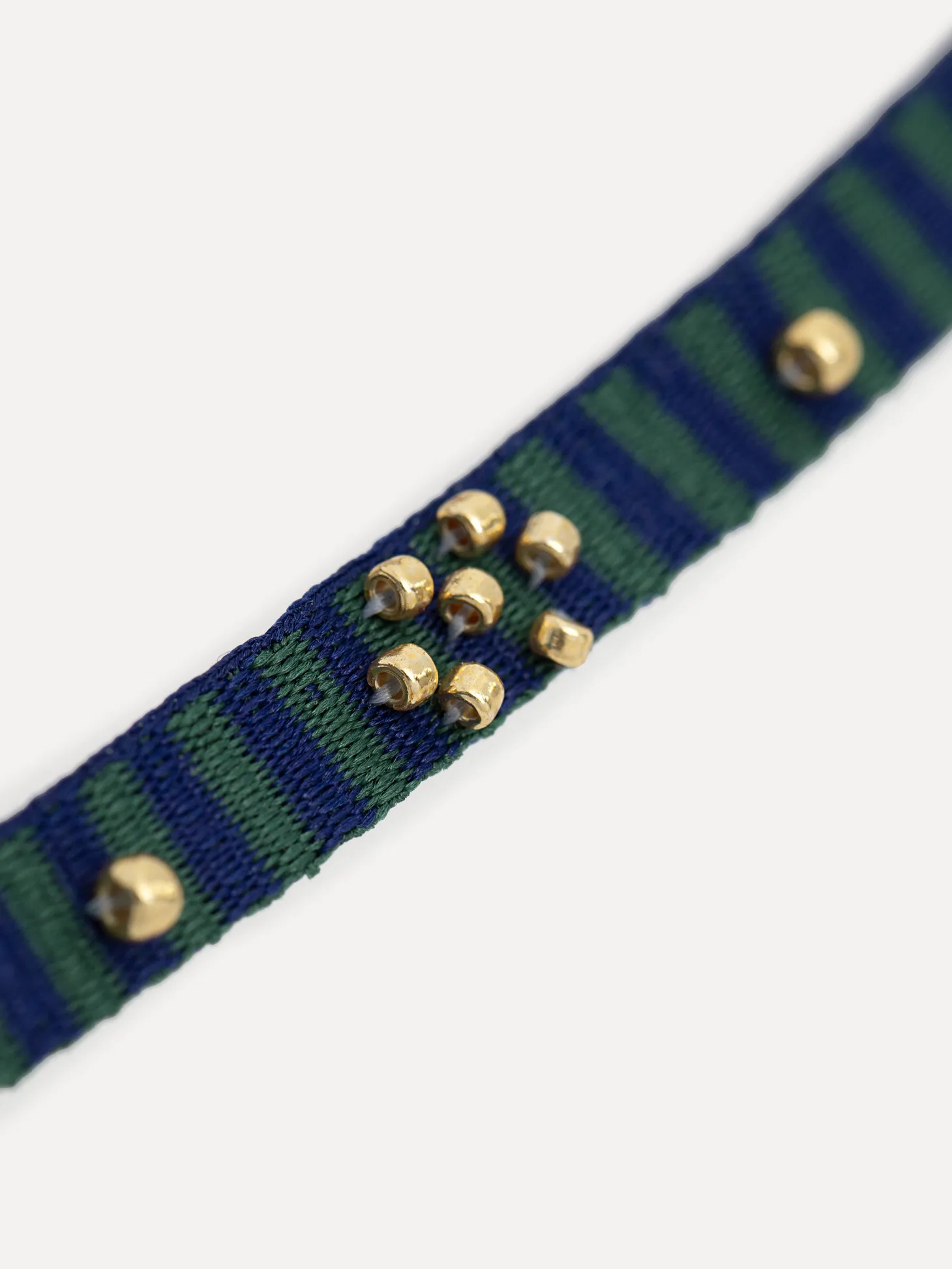 armband_frey_beads_2.webp Les Soeurs Armband Frey Beads Navy/Green Stripe Outlet