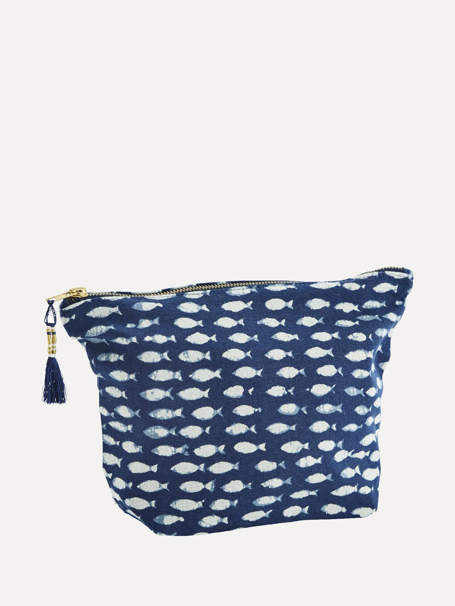 Madam Stoltz Bedrukte Toilettas Blue/White Clearance