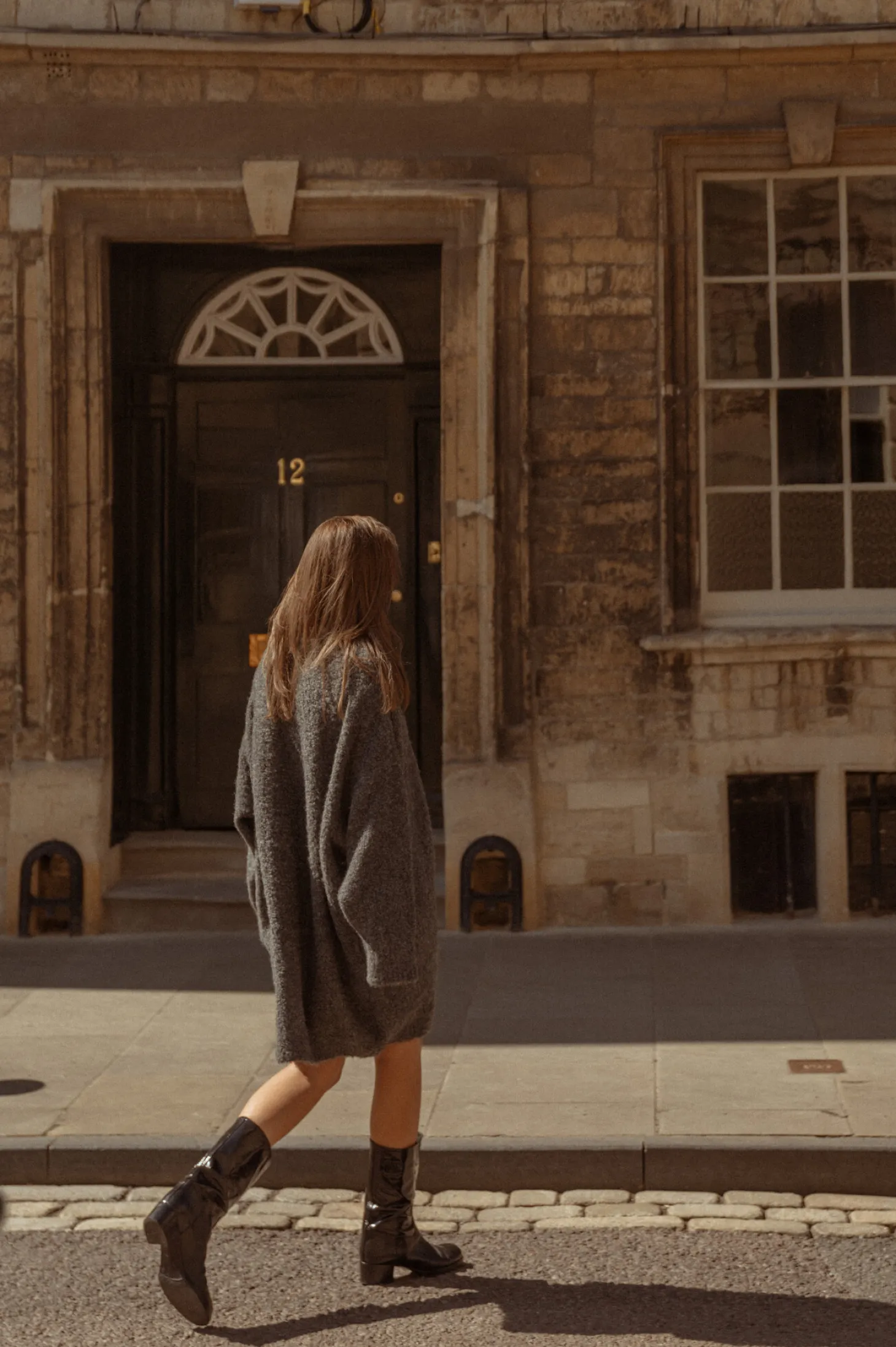 Les Soeurs Boucle Gebreide Jurk Andres Dark Grey Online