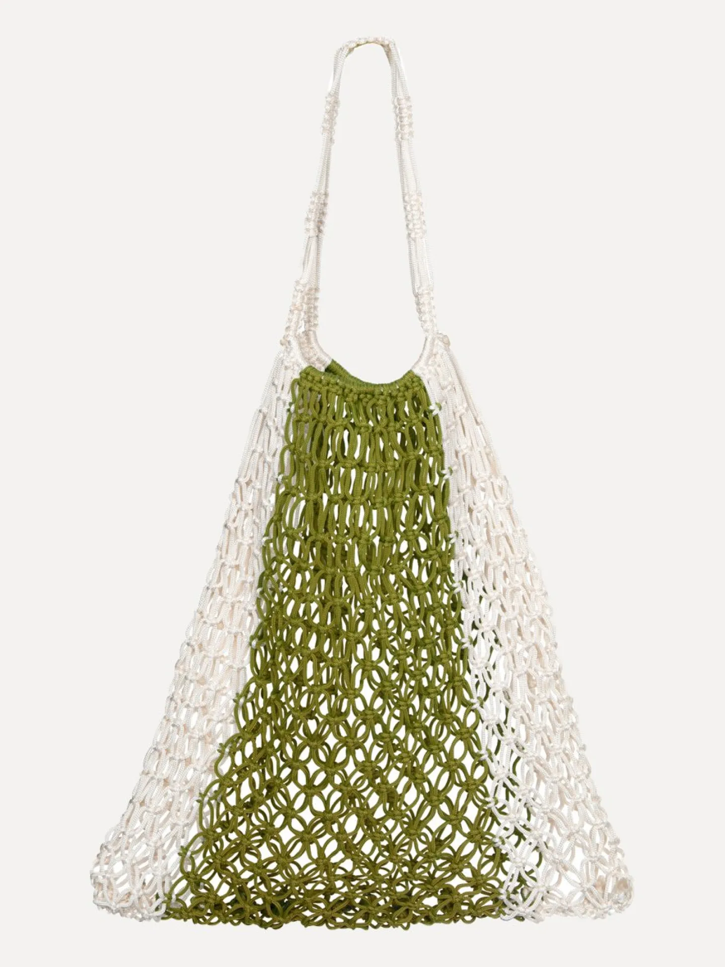 Les Soeurs Crochet Market Bag Eleonora Ecru/Olive Hot