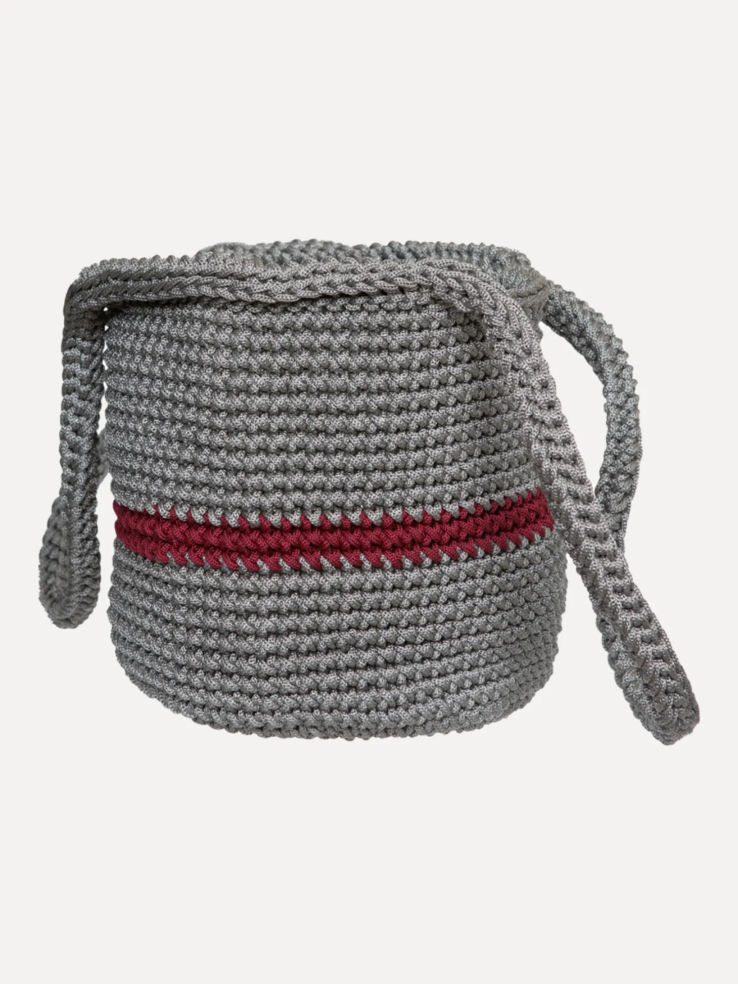 Les Soeurs Crochet Shopper Elani Grey/Bordeaux Best Sale