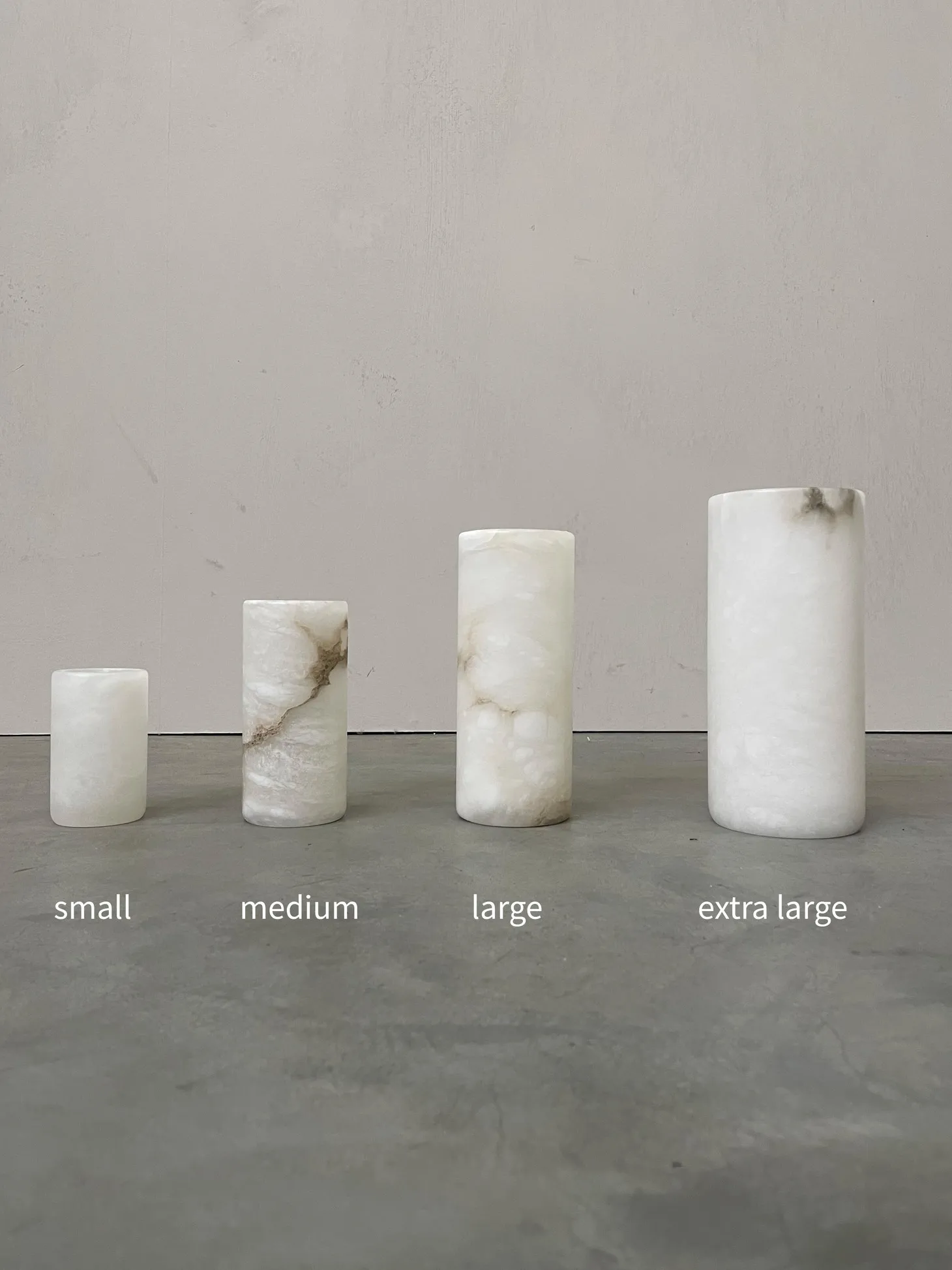 Les Soeurs Cylinder Alabaster Waxinelichthouder (Medium) White Shop