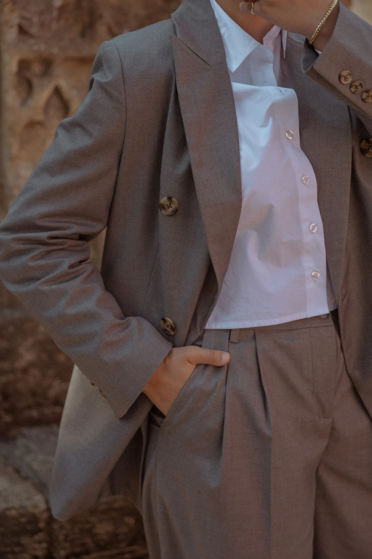 Les Soeurs Double-Breasted Blazer Ariana Grey Discount