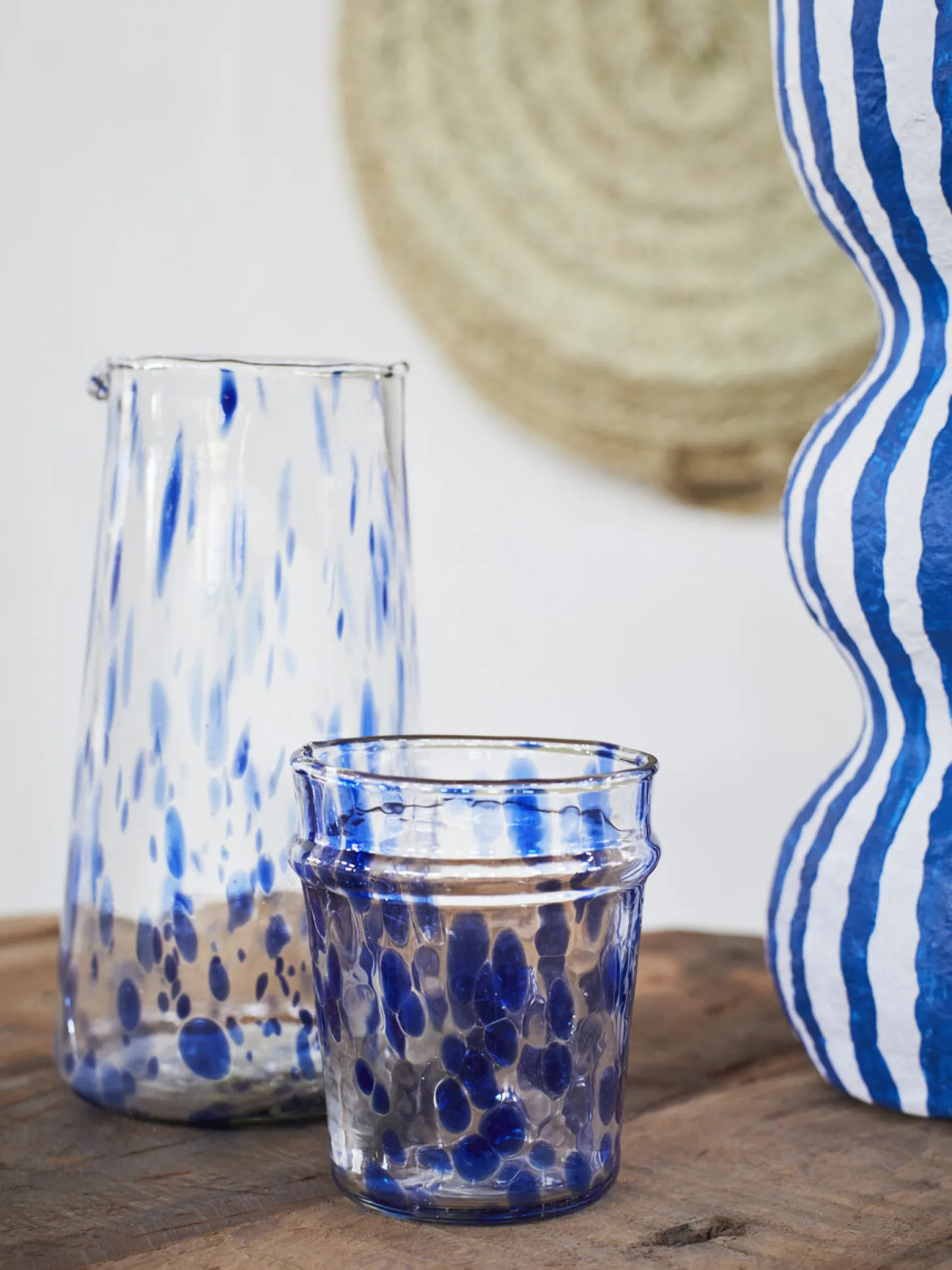 Madam Stoltz Drinkglas Clear Blue Online