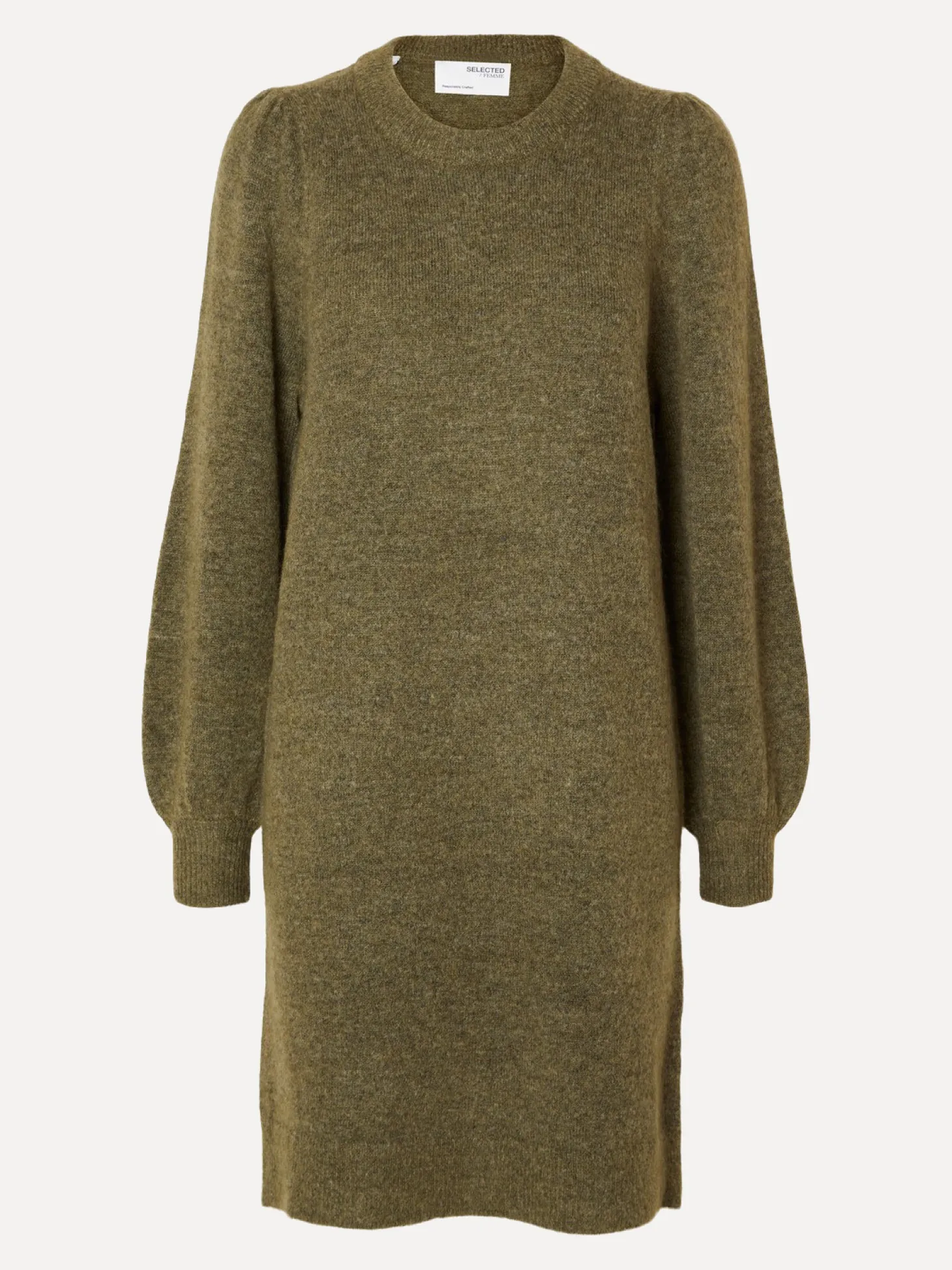 Selected Gebreide Jurk Mola Mia Dusky Green Best Sale