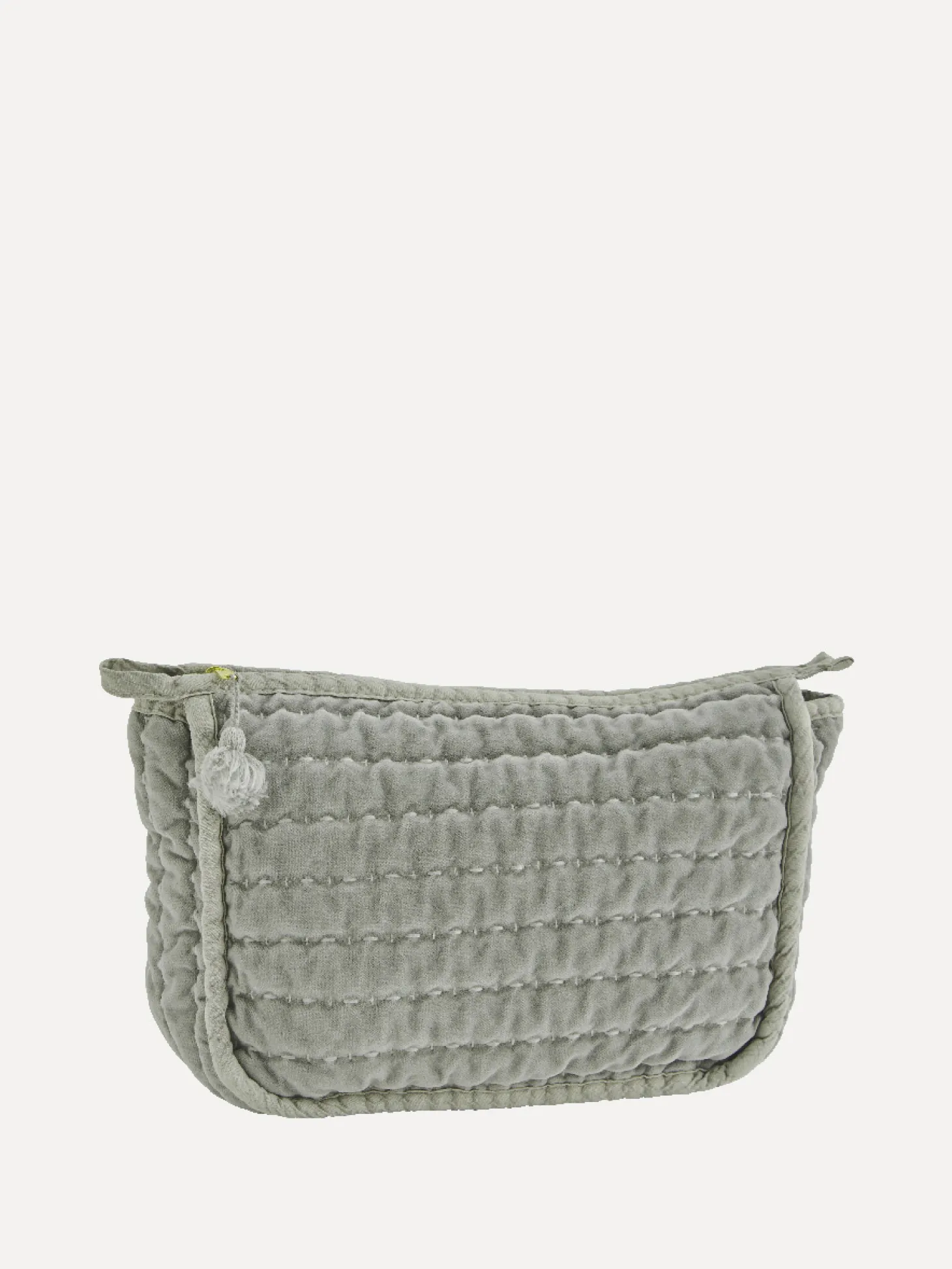 Madam Stoltz Gewatteerde Velvet Toilettas Dusty Blue Flash Sale