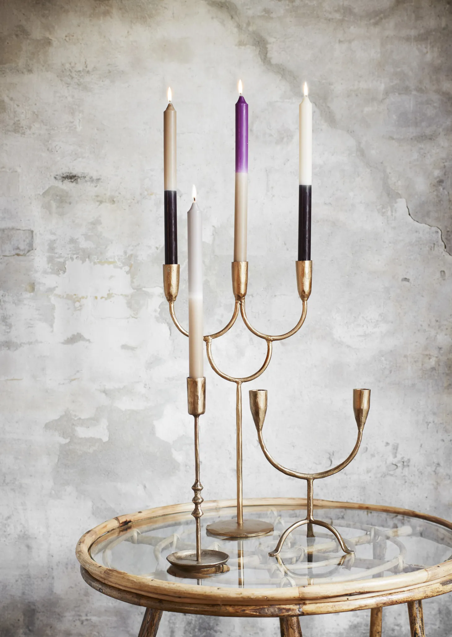 Madam Stoltz Handgesmede Dubbele Kandelaar Brass Sale