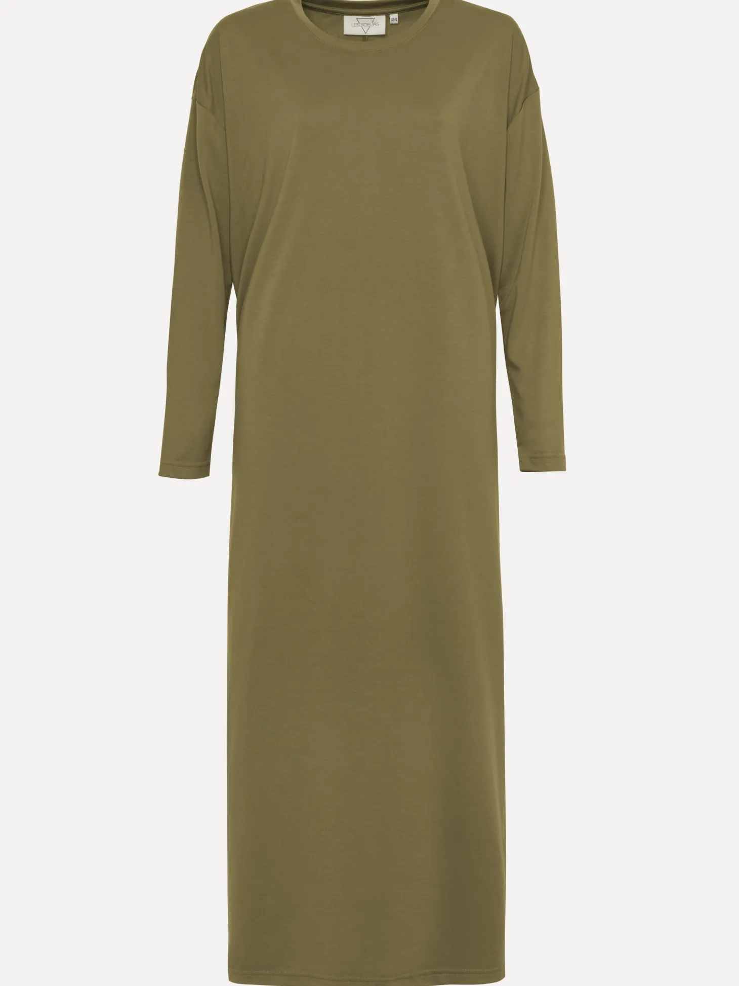 lange_jersey_jurk_anne_5.webp Les Soeurs Lange Jersey Jurk Anne Olive Store