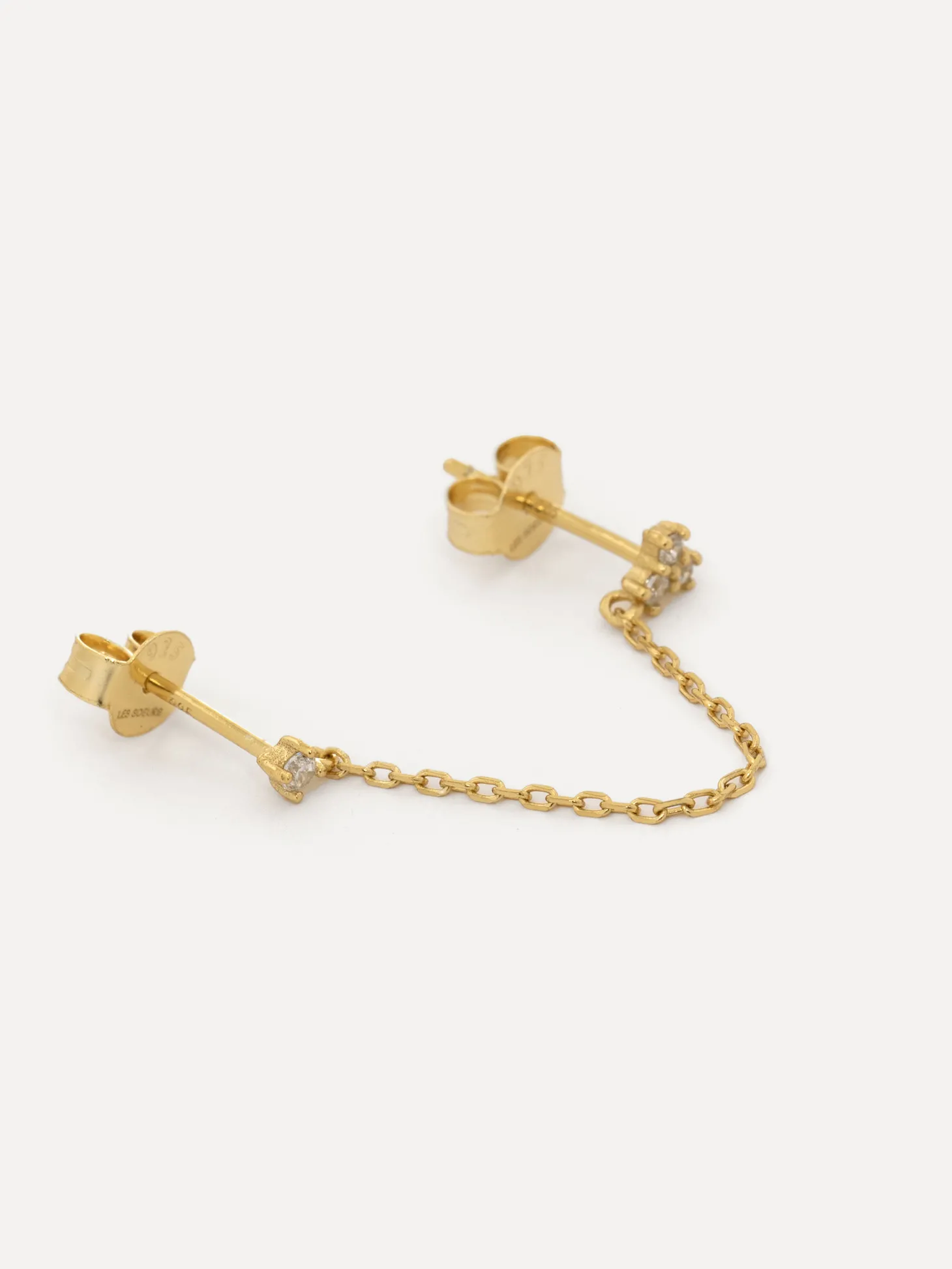 Les Soeurs Lira Double Stud Chain Gold Discount