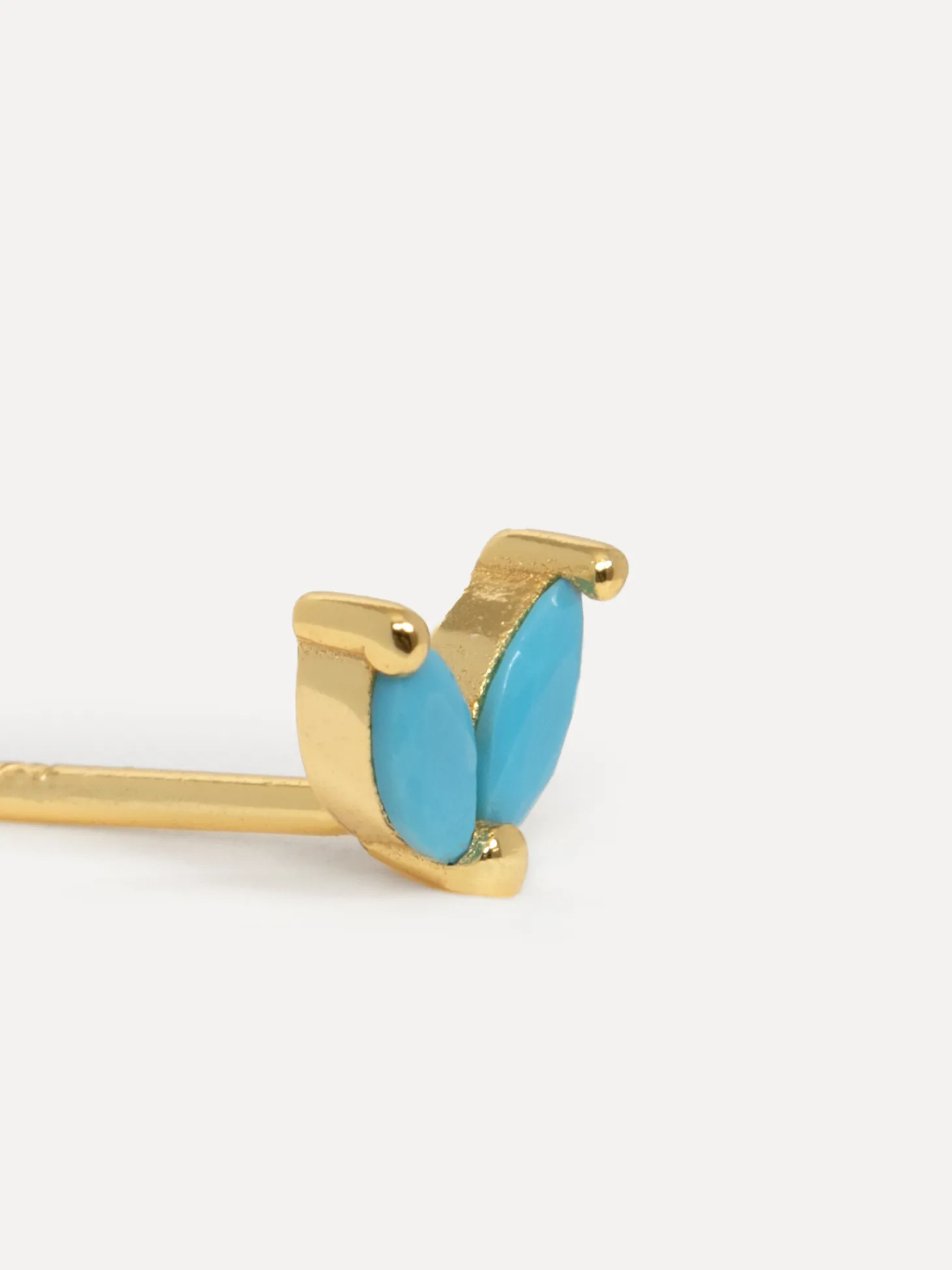 Les Soeurs Oorbel Jolie Double Leaf Gold Turquoise Discount