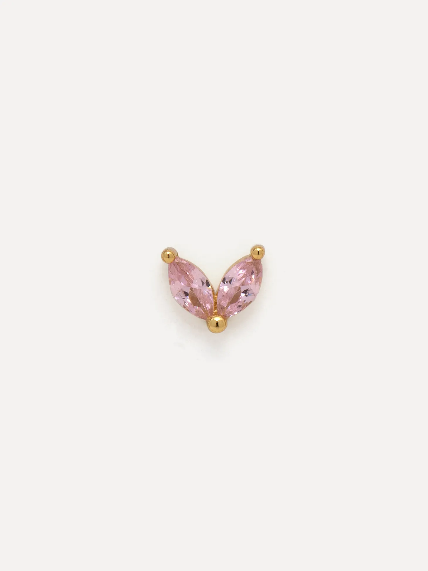 Les Soeurs Oorbel Jolie Double Leaf Gold Pink Shop