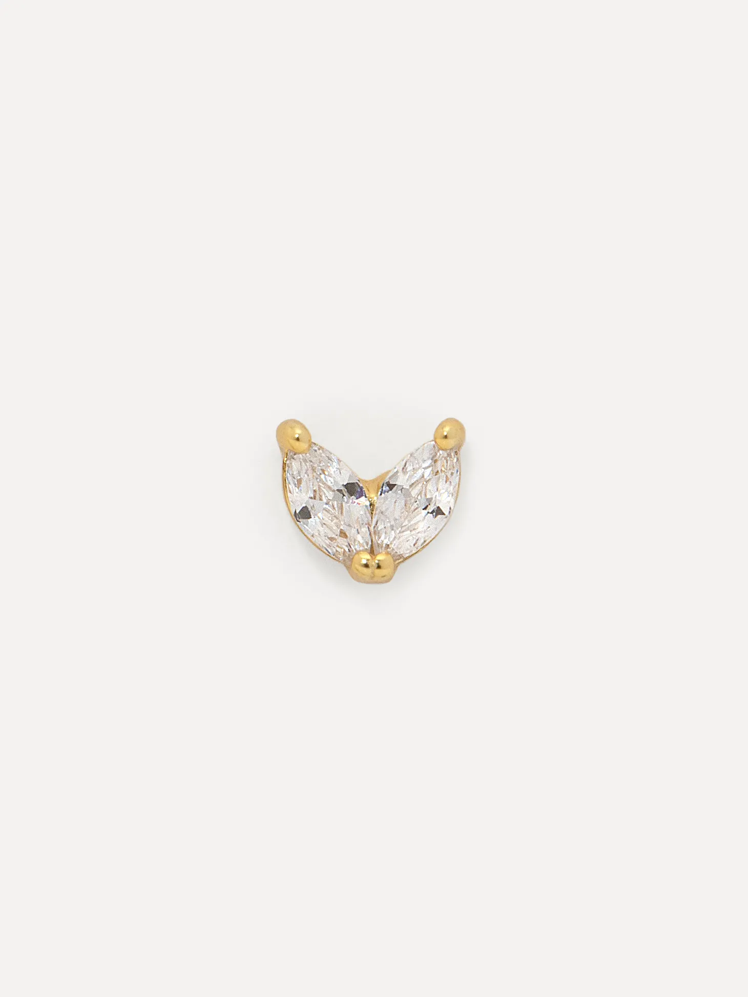 Les Soeurs Oorbel Jolie Double Leaf Clear Gold Fashion