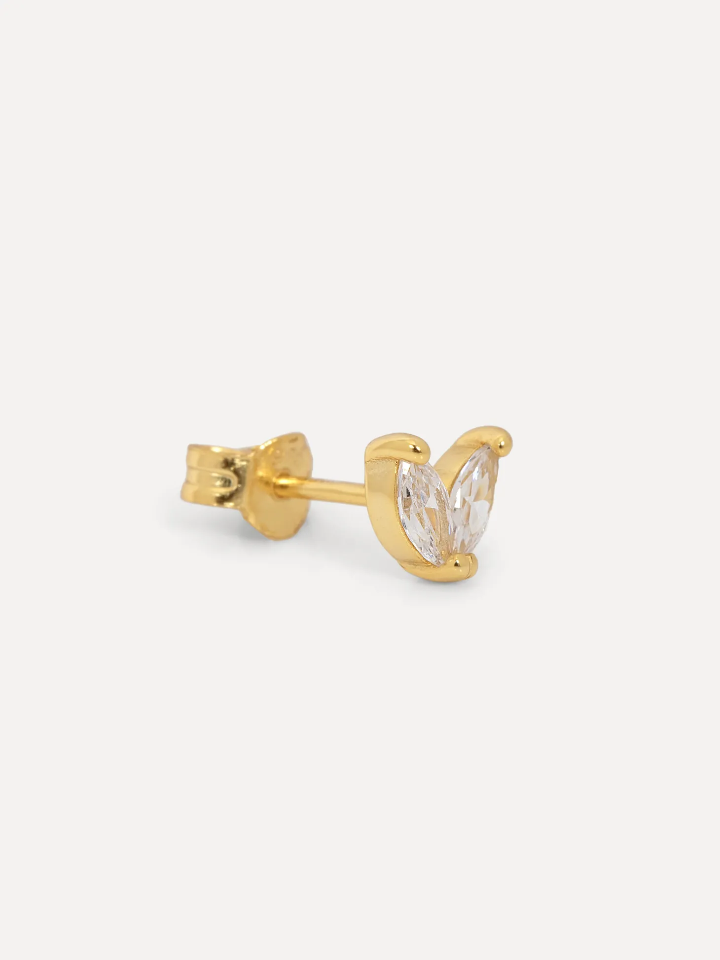 Les Soeurs Oorbel Jolie Double Leaf Clear Gold Fashion