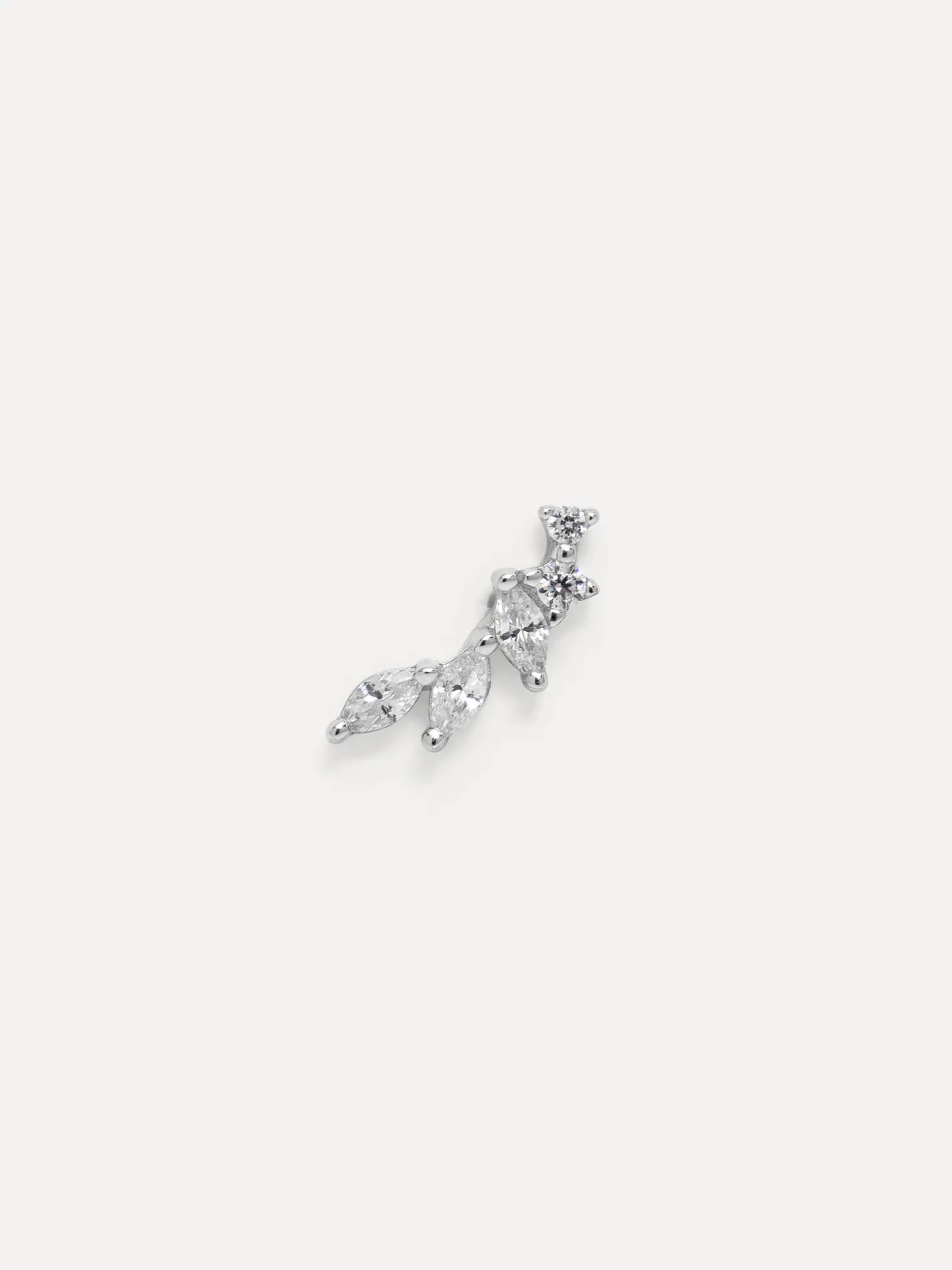 Les Soeurs Oorbel Louise Strass Leaves Silver Discount