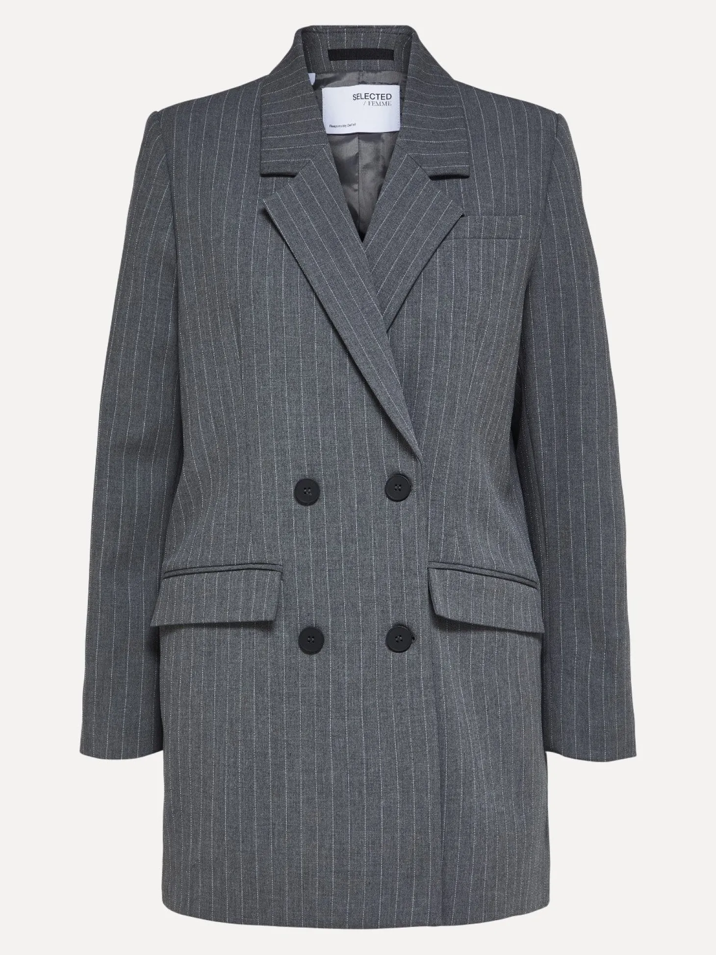 Selected Oversized Blazer Myla Medium Grey Melange Discount