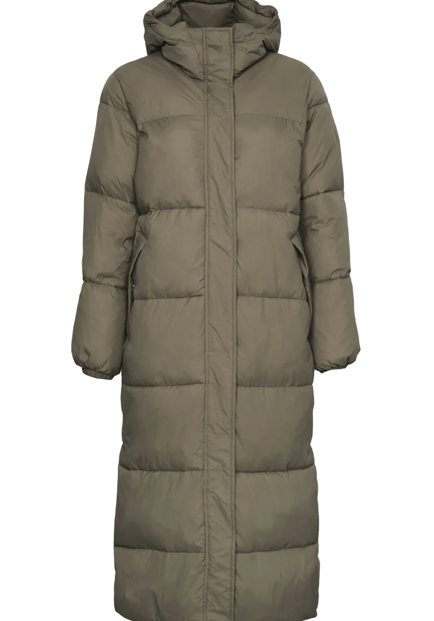 Les Soeurs Padded Maxi Coat Kelvin Khaki Store