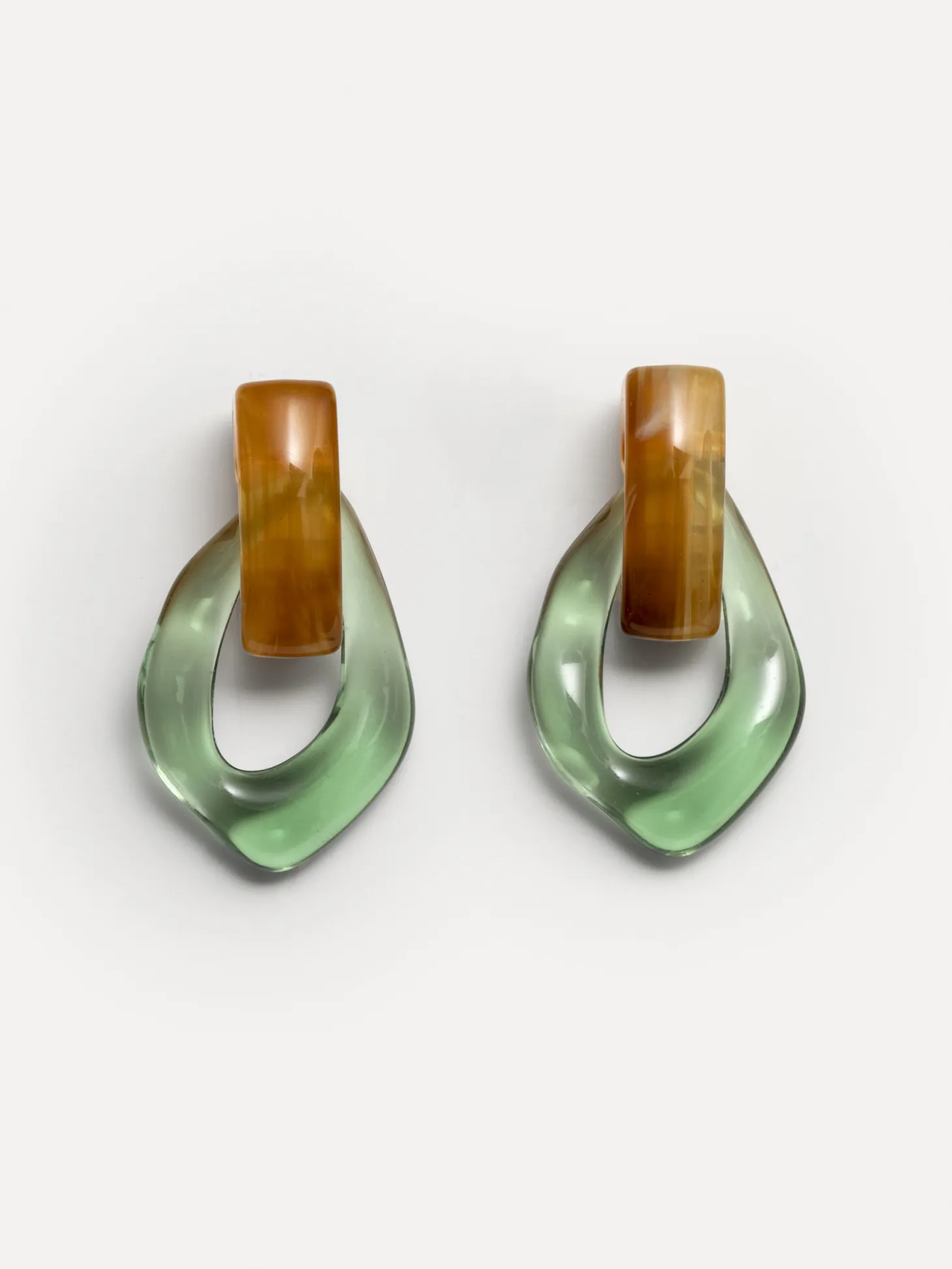 Les Soeurs Resin Oorbellen Set Mya Amber/Green Sale
