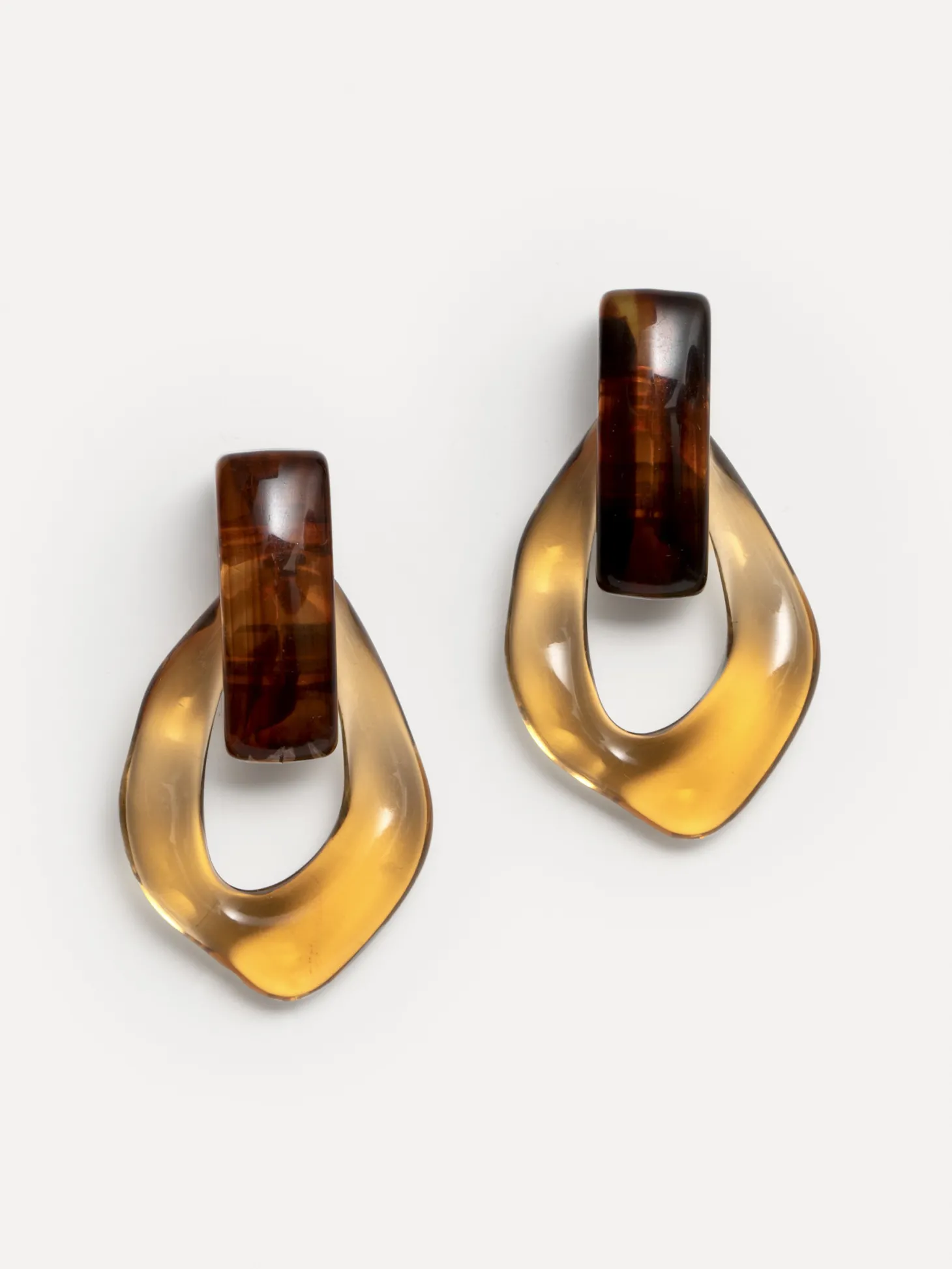 Les Soeurs Resin Oorbellen Set Mya Brown/Amber Cheap