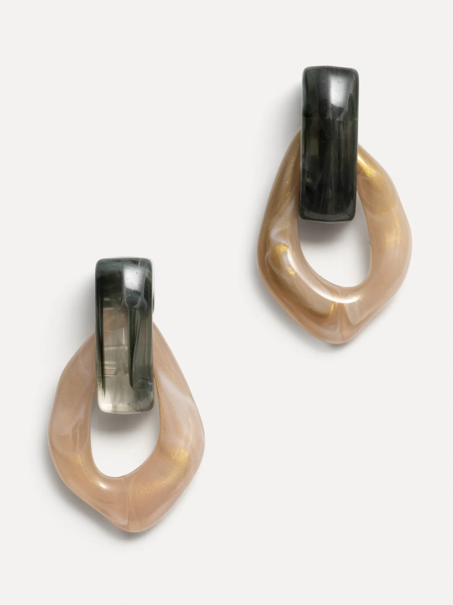 Les Soeurs Resin Oorbellen Set Mya Dark Grey/Ivory Outlet