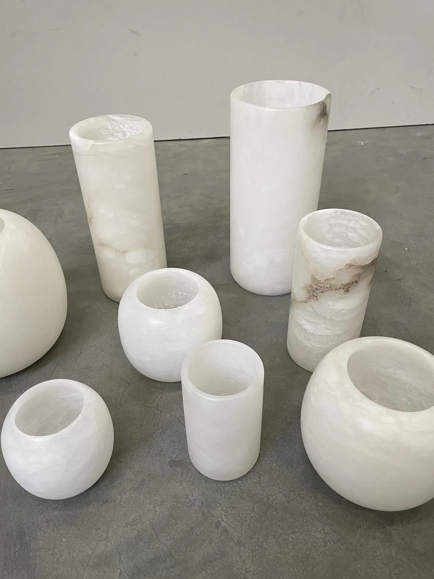 Les Soeurs Ronde Alabaster Waxinelichthouder (Extra Large) White Store