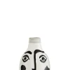 Madam Stoltz Terracotta Vaas Met Gezicht Black White Best Sale