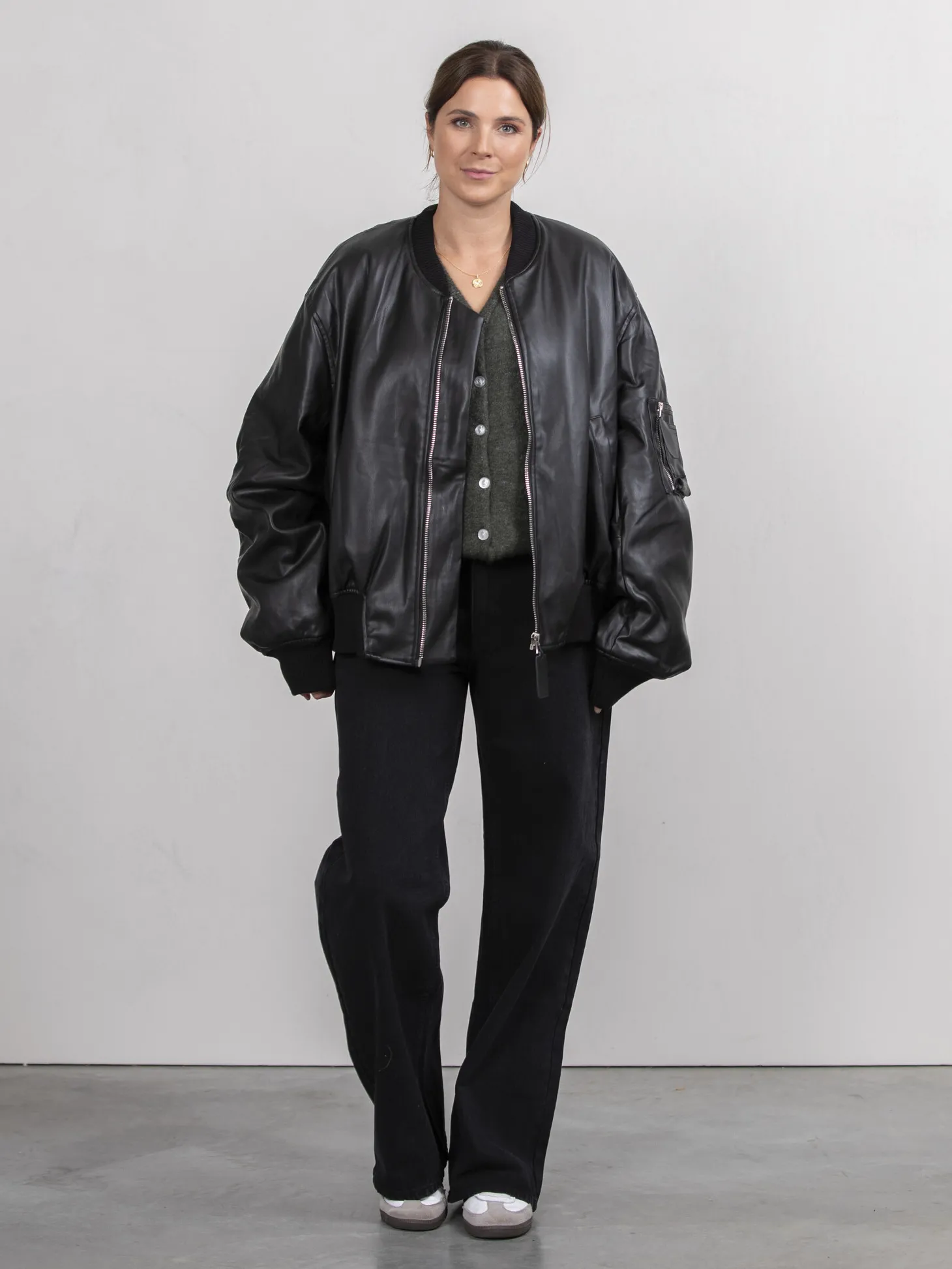 Le Marais Vegan Leren Bomber Noa Black Best