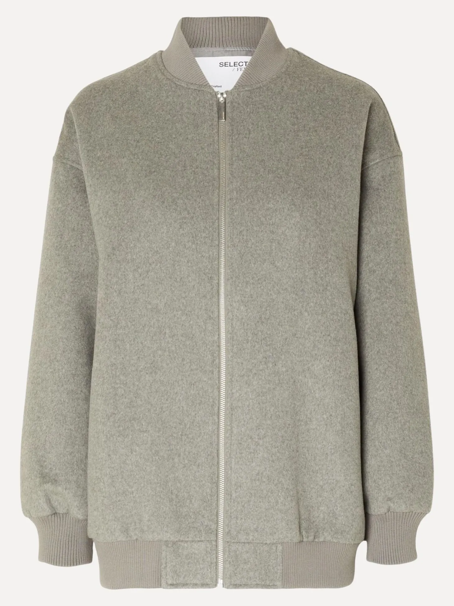Selected Wollen Bomber Celine Grey Melange Clearance